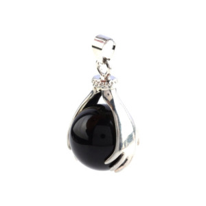 Black Onyx Crystal ball Necklace