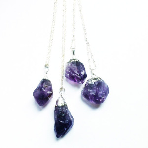 Raw Chunky Amethyst Necklace