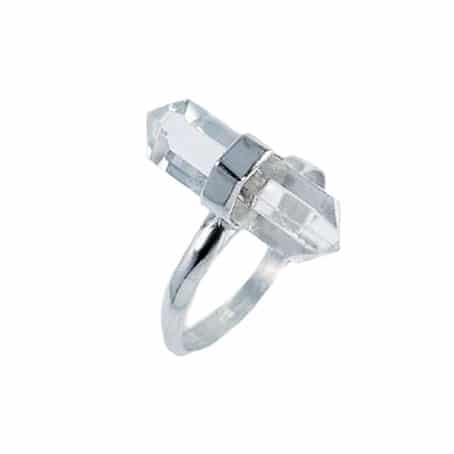 Ring with clear stone  silver 925