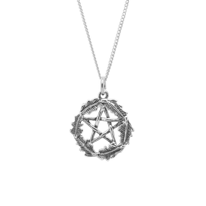 925 Sterling Silver pentagram Golden Seraphinite Labradorite Pendant Pagan Wicca 
