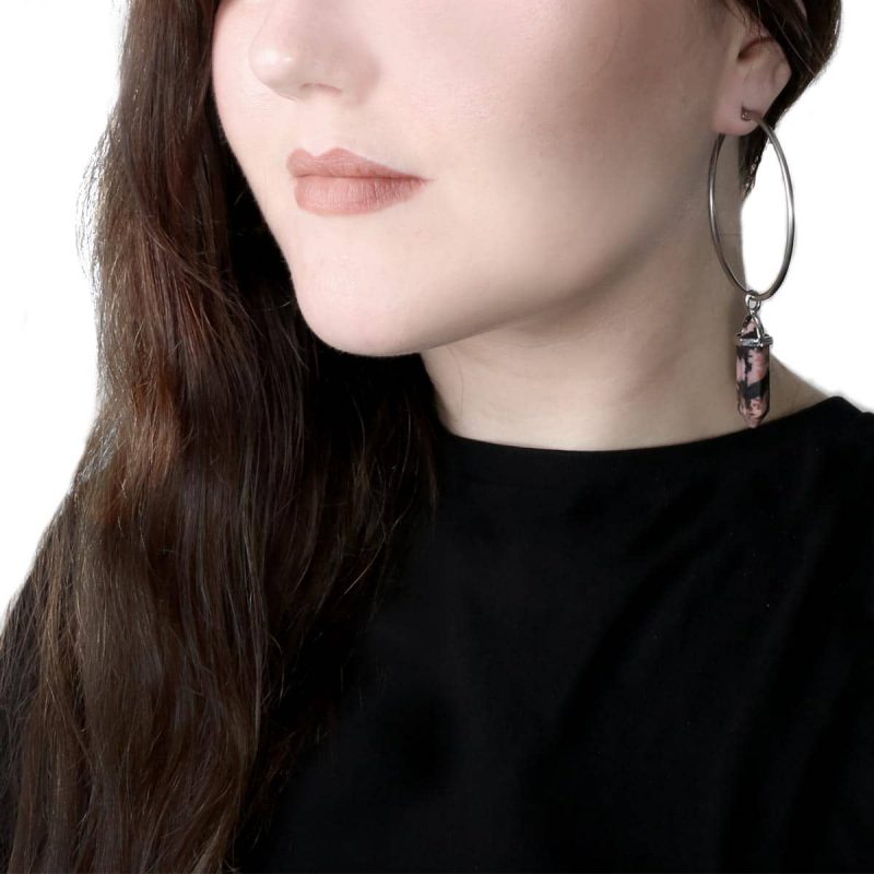 rhodonite-stainless-steel-hoops-earrings-sold-hellaholics