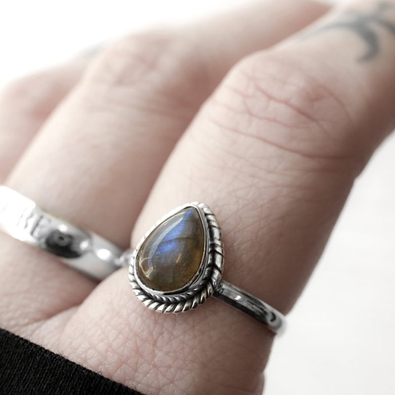 Elara labradorite silver ring