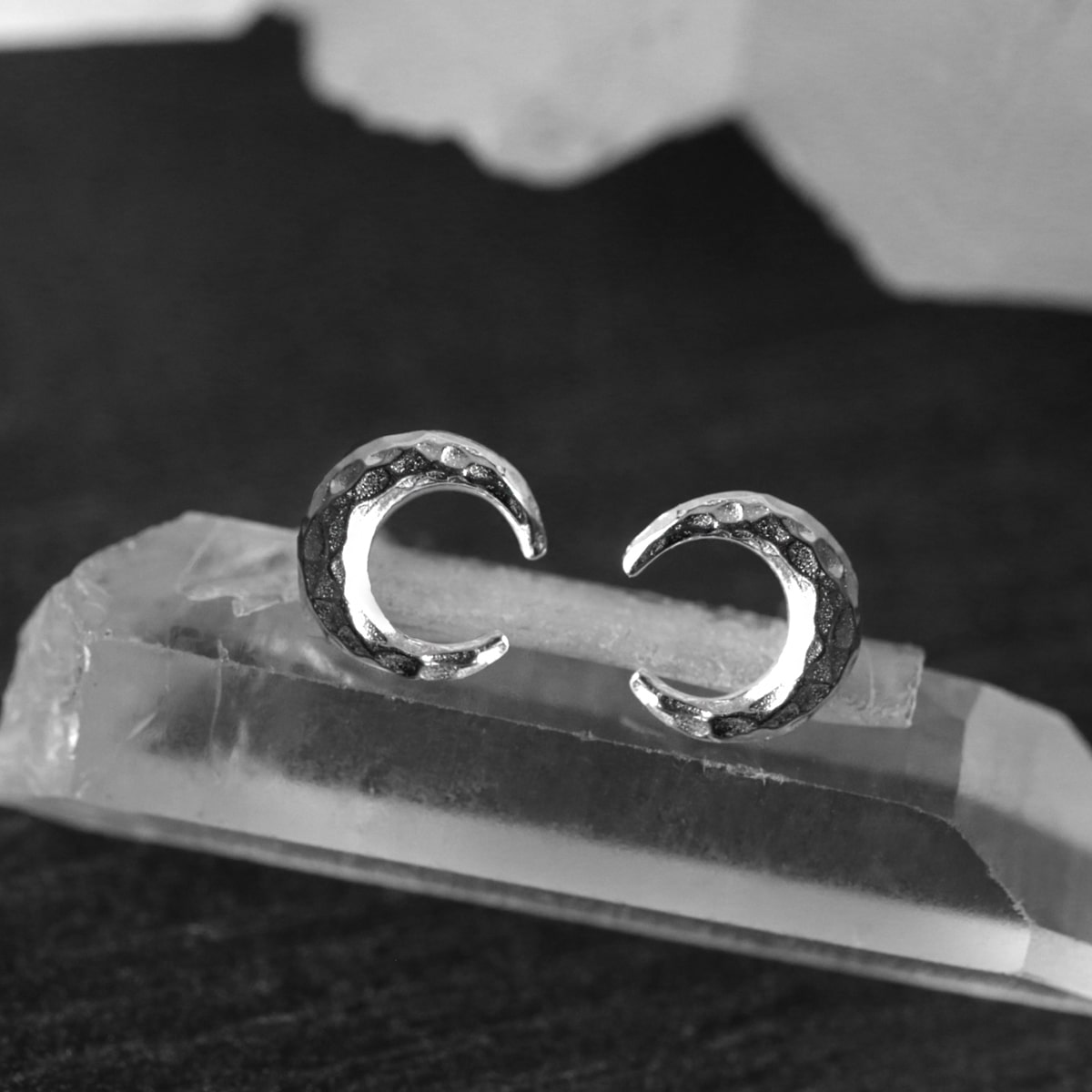 Crescent Moon Silver Stud Earrings Crescent Moon Silver Stud Earrings