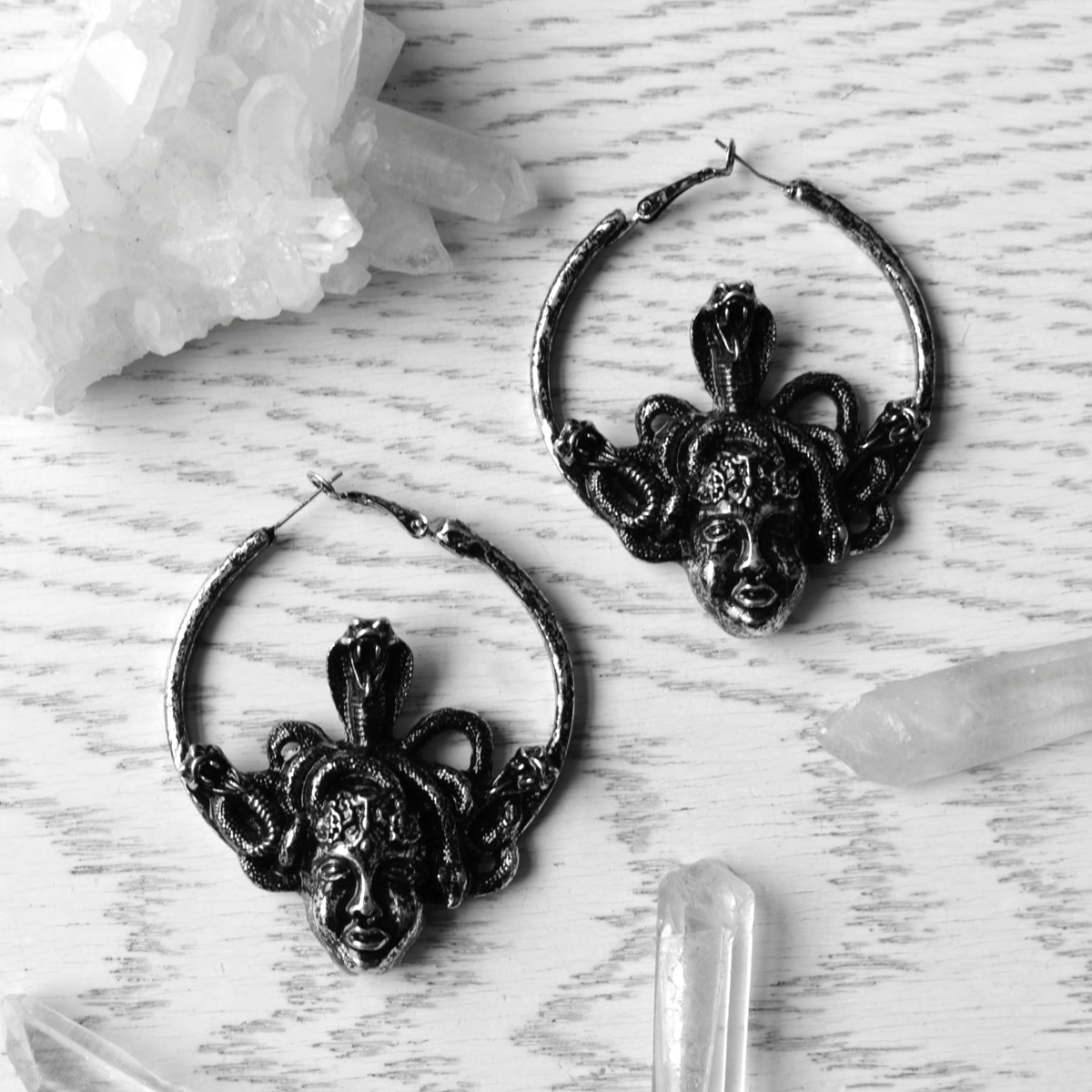medusa hoop earrings