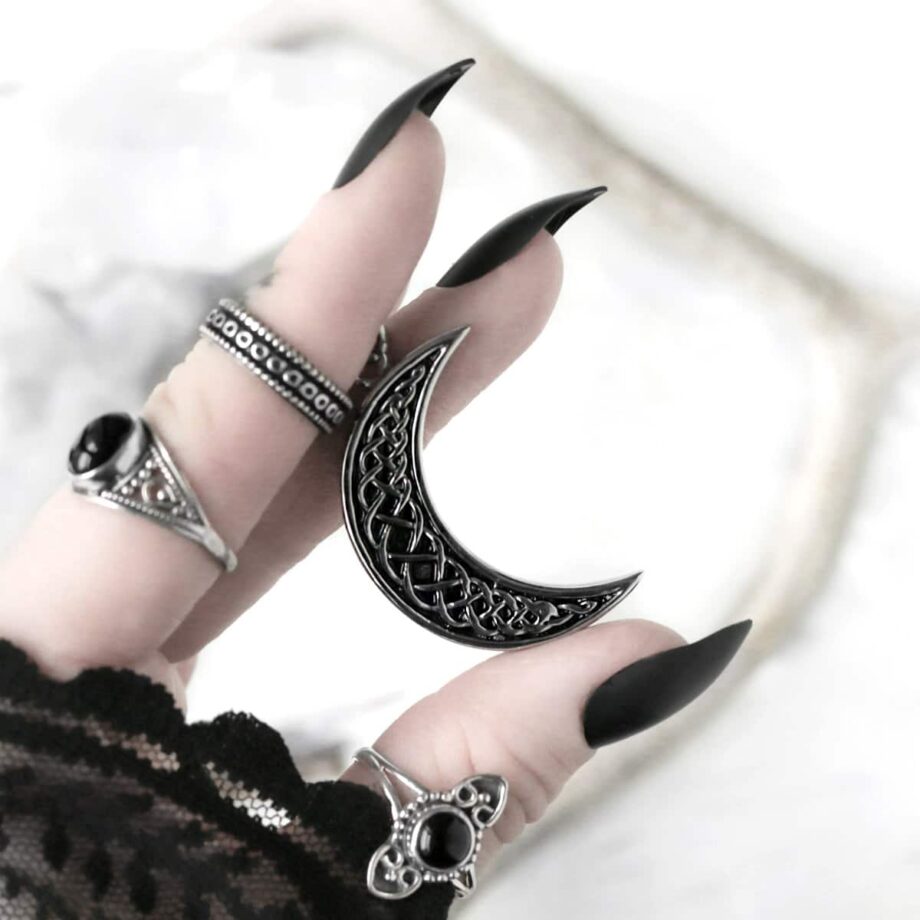 Norse Crescent Moon Stainless Steel Amulet — Hellaholics