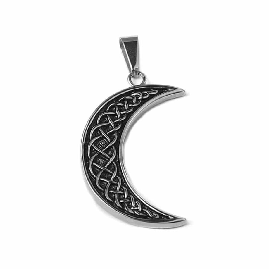 Norse Crescent Moon Stainless Steel Amulet — Hellaholics