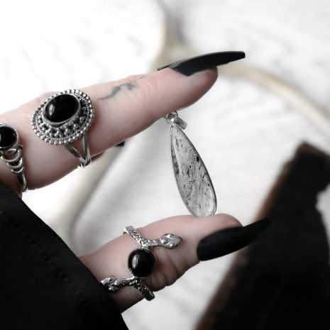 black-rutile-silver-pendant-silver-onyx-rings-hellaholics